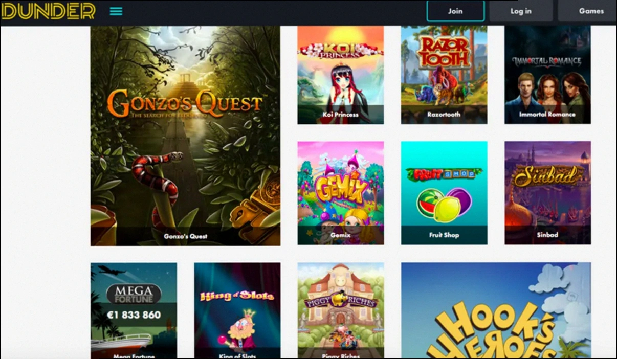 Dunder Casino 100% upp till 5 000 SEK bonus